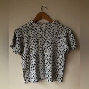 Mock Neck floral shirt
